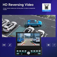 Lecteur multimédia MP5 pour voiture 7,0 pouces, écran rétractable manuel, Carplay, Navi, caméra de recul