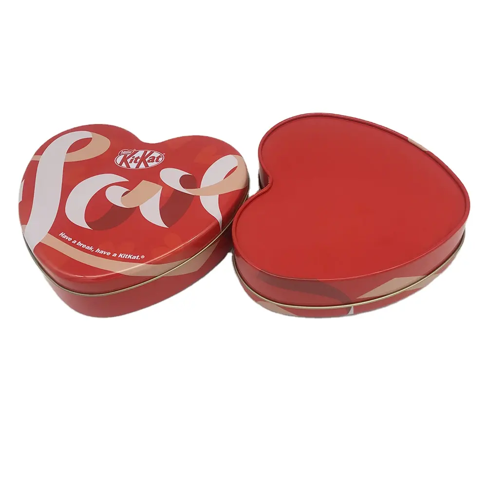 wholesale heart shape metal gift tin box for cookie