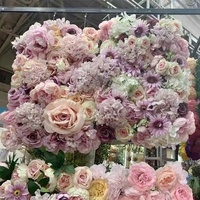 Prix pas cher 40x60 Événement mariage Fleur artificielle décorative Panneau arrière blanc Fleur artificielle Panneaux muraux