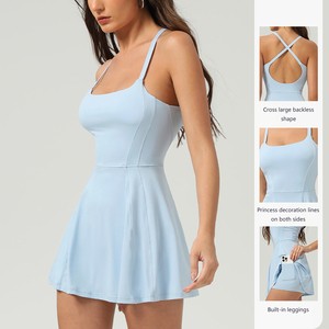Jupe de tennis française d'été pour femmes, robe de sport décontractée à séchage rapide, coussin de poitrine, sensation de course - Product Image 6