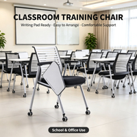 Chaise de bureau pliable ergonomique avec soutien lombaire confortable pour une longue séance à la maison/réunion/formation