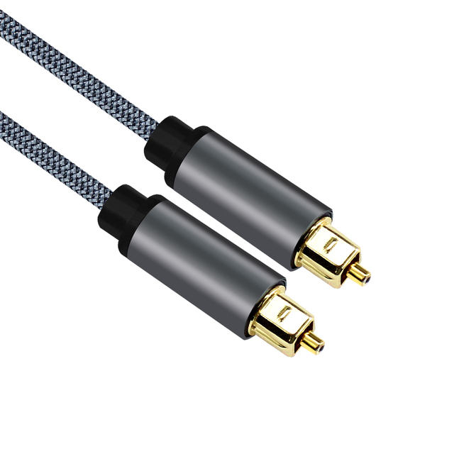 Premium Optical Audio Cable Toslink Digital Fiber Optic 24K Gold Plated Connectors CE/RoHS Certified for PS5 Xbox Toslink Cable