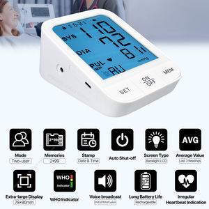 5 "מסך אולטרה אלקטרוני פרימיום ספויגמומנומטר tensiometros הזרוע העליונה דיגיטלית אוטומטית לחץ דם Bp - Product Image 2