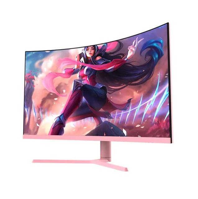 Pink 27 Inch 165hz Gaming Curved Monitor Pc Led Gamer Borderless Display Monitors 144hz 165hz Curved Gaming Monitor