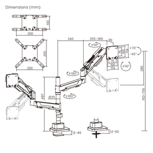 <span class=keywords><strong>Support</strong></span> de bras pour moniteur <span class=keywords><strong>double</strong></span> empilé verticalement LDT101-C024P, <span class=keywords><strong>support</strong></span> de poteau de jeu, pince de bureau, <span class=keywords><strong>support</strong></span> VESA pour deux <span class=keywords><strong>écran</strong></span>s LCD de 27 kg - Product Image 6