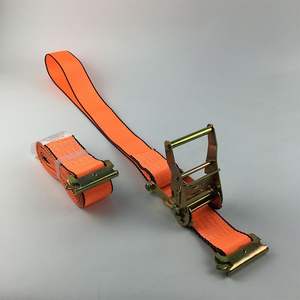 Sangles d'arrimage à cliquet rétractables jaunes en polyester durable de <span class=keywords><strong>2</strong></span> pouces (<span class=keywords><strong>2</strong></span>*12FT) pour camions et remorques, capacité 4400LBS, compatibles avec les rails E-Track - Nouveauté ! - Product Image 5