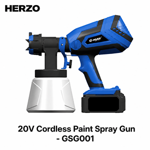 <span class=keywords><strong>Pistola</strong></span> a Spruzzo per Vernice Senza Fili HERZO, Alimentata a Batteria, Alta Pressione 20V, Airless con Serbatoio da 800mL e Ugello da 1,8mm - Product Image 1