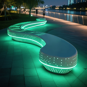 Macetero Urbano G003, Diseño Ovalado Personalizado, Material GRC, <span class=keywords><strong>para</strong></span> Jardín, Plaza, Centro Comercial, Patio, Oficina, Vestíbulo, Exterior, Asientos Decorativos - Product Image 3