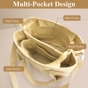 Tùy chỉnh in logo cá nhân đa túi vải bông Tote túi bền tái sử dụng Túi mua sắm cho sử dụng hàng ngày có thể tái chế - Product Image 3