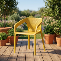 Chaise de salle à manger en plastique PP de conception moderne, mobilier d'extérieur, chaise de restaurant portable empilable, chaise de patio pour jardin, café