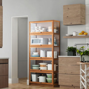 厨房推车芒果木可调节现代储物柜立方体烘焙架橱柜门地下室储物架餐边柜2 - Product Image 2