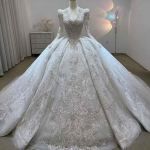 Robe de mariée à manches longues, broderie en dentelle, robes de mariée, Vestido Noiva, grande taille, Lsjj66 - Product Image 1