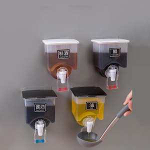 Hot Sell Kitchen Accessories Storage Boxes Seasoning Boxes <b>Plastic</b> Liquid Oil <b>Bottle</b> Wall-mounted Condiments Box - Product Image 1
