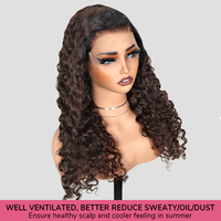 T1B/4 # Wig tanpa lem keriting birai besar rambut manusia, Wig rambut Virgin Brasil, realistis prabayar & belahan Multi