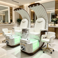 Fauteuil de pédicure haut de gamme, design sans tuyauterie, dossier réglable, fibre de verre, massage tactile humain, salons de manucure