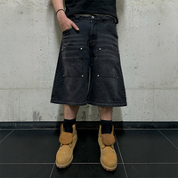 Pantalon en jean baggy évasé déchiré vintage de haute qualité en coton, avec logo personnalisé, délavé, à échantillonnage rapide, pour fabricants