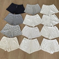 Shorts de pyjama en coton à imprimé floral et animalier Brandy BM, taille élastique, boutons sur le devant, pour femmes, vente en gros