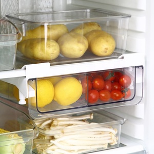 <span class=keywords><strong>Petit</strong></span> organisateur de cuisine pour la maison congélateur garde-manger réfrigérateur transparent alimentaire en plastique <span class=keywords><strong>tiroir</strong></span> de rangement suspendu avec 8 divisions - Product Image 4