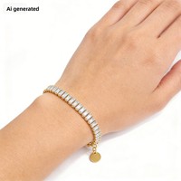 Collier et bracelet de plage en acier inoxydable 316L plaqué or 18 carats PVD, étanches et inaltérables, avec zircon, vente en gros, directement de l'usine