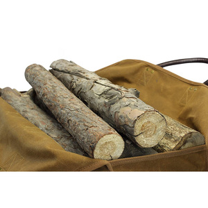 Sac de transport robuste en toile cirée pour bûches, accessoires de poêle à bois, sac de rangement pour foyer extérieur, <span class=keywords><strong>camping</strong></span> et barbecue - Product Image 5