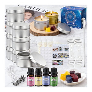 Récipient à bougie en métal vide avec couvercle blanc, boîte haut de gamme pour remplissage de cire personnalisé, échantillon de collection pour proposition de merchandising - Product Image 3