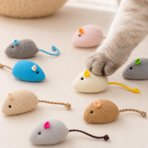 Ratón de Peluche con Catnip, Resistente a Arañazos y Mordeduras, Juguete para Gatos - Product Image 1