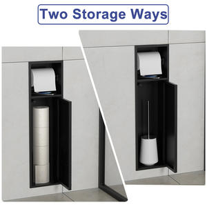 Porte-<span class=keywords><strong>papier</strong></span> hygiénique mural encastré brossé avec armoire de rangement pour <span class=keywords><strong>brosse</strong></span> de <span class=keywords><strong>toilette</strong></span> en acier inoxydable 304 salle de bain - Product Image 6