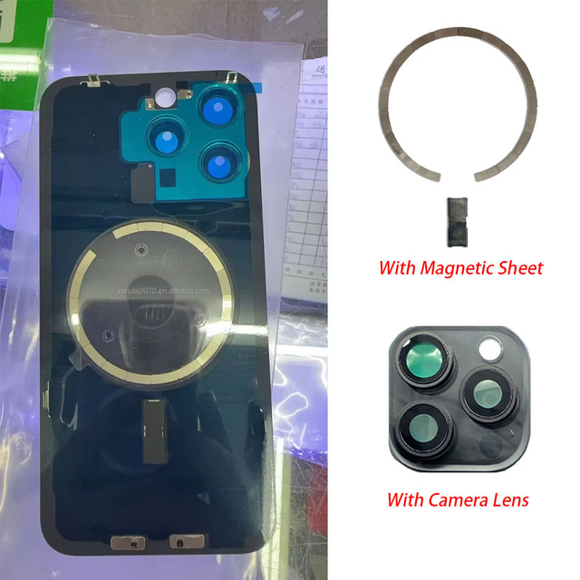 Wholesale Back Glass Battery Door Cover for iPhone 14 15 16 17 Pro Max With Magnetic & Camera Lens Mobile Phone Replacement