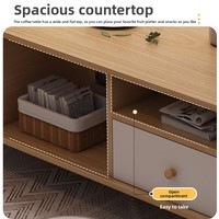Table basse en bois massif de style nordique moderne avec pieds simples pour salon, chambre à coucher, chambre de location, parfaite comme table d'appoint pour canapé