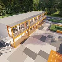 Conteneur préfabriqué à deux étages, en kit, pour salle de classe scolaire, isolé, à montage rapide, imperméable, démontable