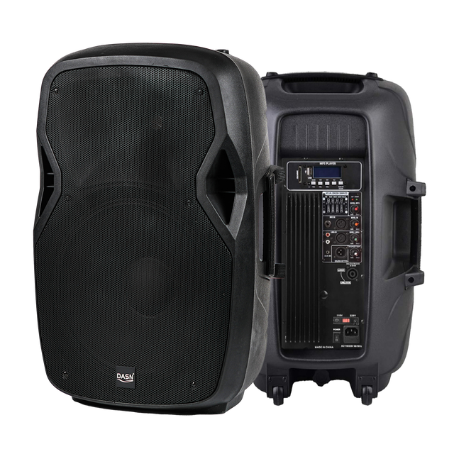 DASN SCF15AQ 15'' Inch 720W Professional Active Plastic Full Frequency DJ Sound Home Theater Audio Speaker With Wheels