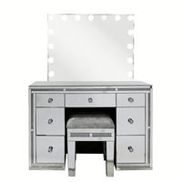 Table de toilette moderne en bois massif et acier inoxydable avec miroir, réglable en hauteur, pour chambre et salon – Meilleures ventes à prix réduit