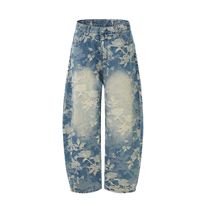 <span class=keywords><strong>Pantalones</strong></span> Vaqueros Anchos <span class=keywords><strong>de</strong></span> Mezclilla Selvedge Personalizados Huangqiu con Jacquard Floral <span class=keywords><strong>para</strong></span> Hombre, <span class=keywords><strong>Pantalones</strong></span> Vaqueros Holgados <span class=keywords><strong>de</strong></span> Estilo Urbano <span class=keywords><strong>para</strong></span> Hombre - Product Image 1