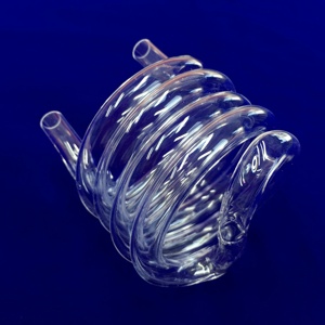 Clear quartz glass helical tube used in muffle furnace