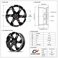 Jantes forgées monobloc CF 18 19 pouces 5x114.3 PCD 56.1 CB pour voitures particulières, compatibles avec les jantes sport WRX VA VAB