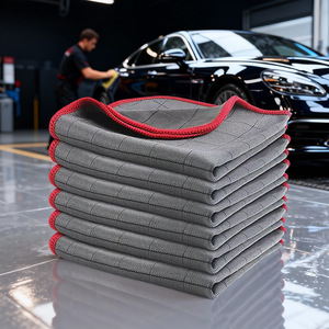 ผ้าไมโครไฟเบอร์ลายตาราง สำหรับเช็ดกระจก ดูดซับน้ำได้ดี ไม่ทิ้งคราบ ไม่เป็นขุย สำหรับทำความสะอาดกระจก - Product Image 5