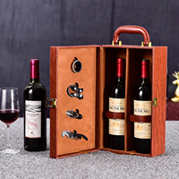 Boîte cadeau en cuir pour deux bouteilles de vin rouge et de spiritueux, emballage portable pour boissons avec doublure en velours et construction en MDF