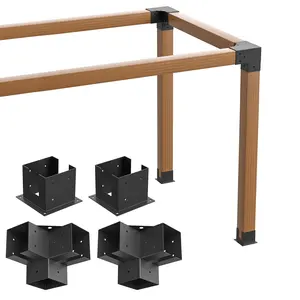 DIY Elevated Wood Stand Kit Stahl halterung Hochleistungs-Garten-Pergola-Halterung für den Außenbereich