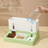 Distributeur automatique de nourriture et d'eau 2-en-1 pour animaux domestiques (chiens et chats) – Style maison – Fournitures d'alimentation et d'eau pour animaux d'intérieur