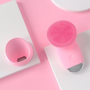 Brosse de massage vibrante rechargeable mini pour le soin de la peau, nettoyage en profondeur du visage, brosse exfoliante en silicone - Product Image 4