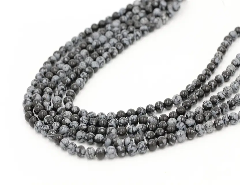 Natural stone beads Healing Gemstone 6mm Snowflake Stone Beads for Jewelry Making