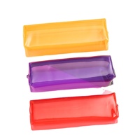 Étui transparent en plastique PVC transparent personnalisé pochette de rangement en gelée mignon sac à crayons multifonctionnel à fermeture éclair
