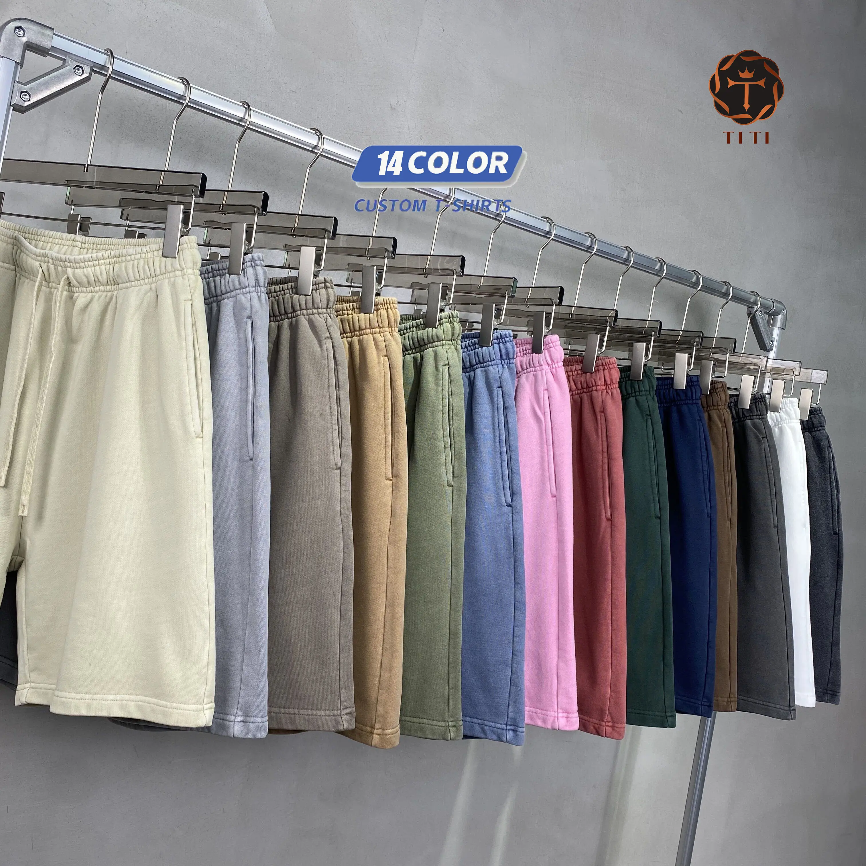 TITI cotone 100% Vintage personalizzato in tutto il sudore da uomo 3D Shorts in maglia con stampa a sbuffo in schiuma