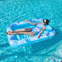 Flotador Inflable para Piscina, 4 en 1, Cama Flotante para Broncearse