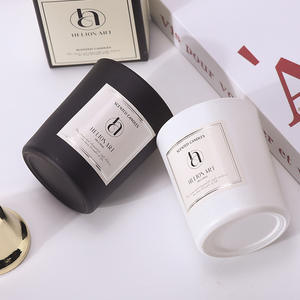 Vente en gros Logo personnalisé blanc noir mat luxe personnalisé cire de soja bougie parfumée bougie en verre tasse/pot avec boîte cadeau - Product Image 5