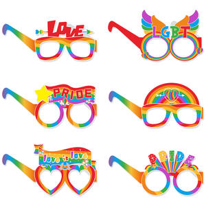 6pcs Rainbow Party Supplies Brillen Mexikanische Themen brillen Rahmen für Spaß Fiesta Party Dekorationen Foto Requisiten - Product Image 2