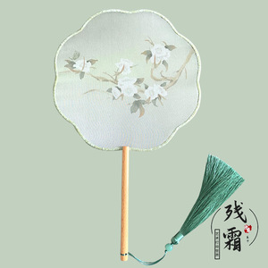 Éventail de danse DIY en bambou translucide, écologique, avec design en forme de cadeau féerique, style chinois antique, à long manche, disponible en stock - Product Image 3