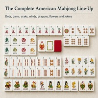 Tuiles de Mahjong de style chinois, nouveau design, motif floral, pour les jeux de société et le divertissement
