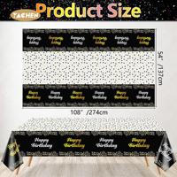 Nappe rectangulaire jetable en plastique imprimée moderne, imperméable et résistante à l'huile, 54x108'' pour la décoration de fête d'anniversaire