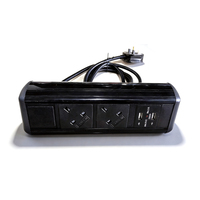 Stopkontak Meja Jepit Standar Inggris 13A 2 Outlet 2 Port USB dengan Proteksi Beban Berlebih untuk Meja Konferensi Kantor